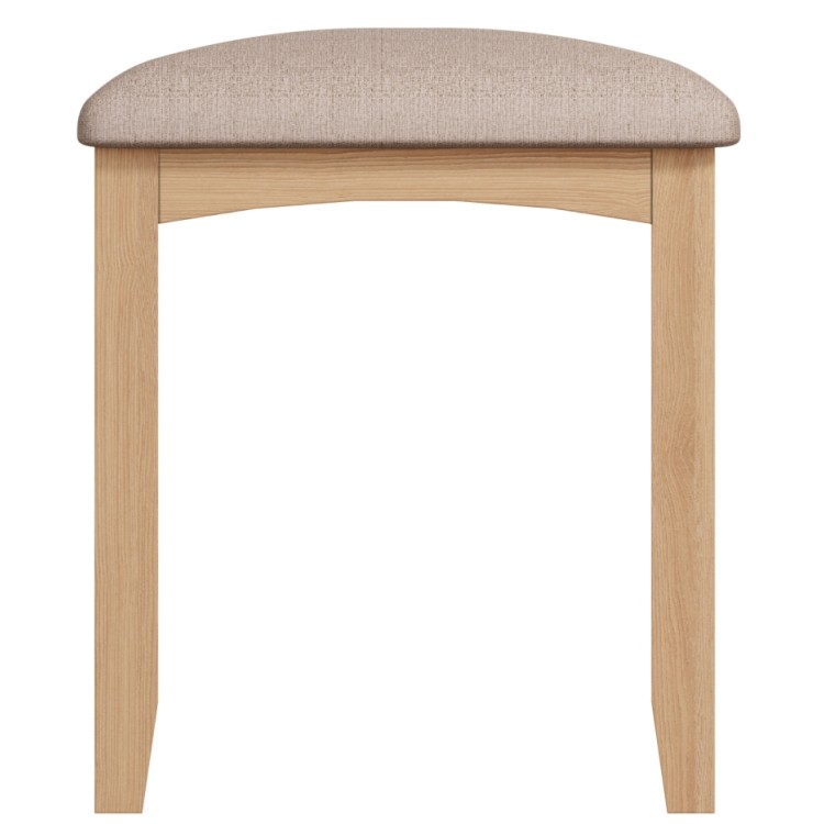 Exeter Light Oak Dressing Table Stool | Oak Furniture House